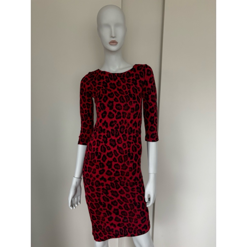 Italian Red Leopard Dress